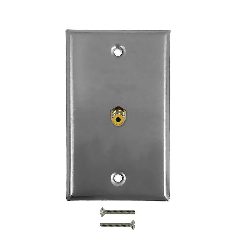 RCA Composite Single Gang Wall Plate Kit - Stainless Steel