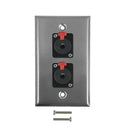 Single gang SS wall plate kit (2x TRS locking female)