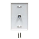 Single Gang Coax Wall Plate - White