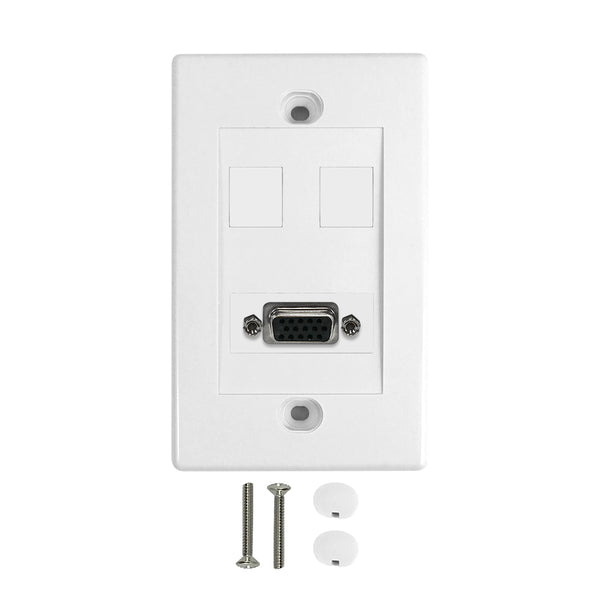 1-Port VGA Wall Plate Kit - White