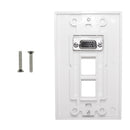 1-Port VGA Wall Plate Kit Decora White (with 2x Keystone Hole)