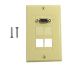 1-Port VGA Wall Plate Kit Decora Ivory (with 4x Keystone inserts)