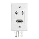 1-Port VGA + 1-Port USB + 1-Port 3.5mm Wall Plate Kit - White