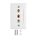 Composite + Left/Right Audio Wall Plate Kit - White