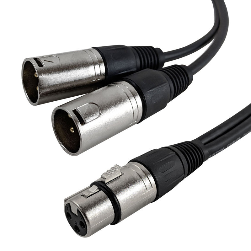 Premium Female to 2x XLR Male Balanced Splitter Cable