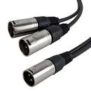 Premium Phantom Cables XLR Male to 2x XLR Male Balanced Splitter Cable
