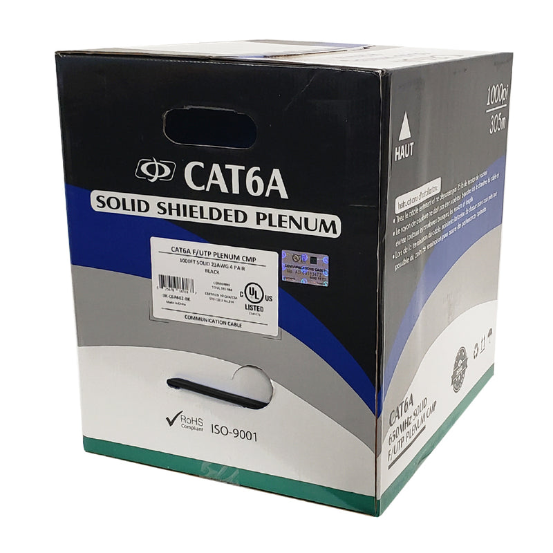 Cavo Ethernet Cat6 Plenum CMP 1000ft (304m) Bulk, 23AWG UTP Solido, 550MHz, Rame (CCA), Per Reti LAN, Colori Vari