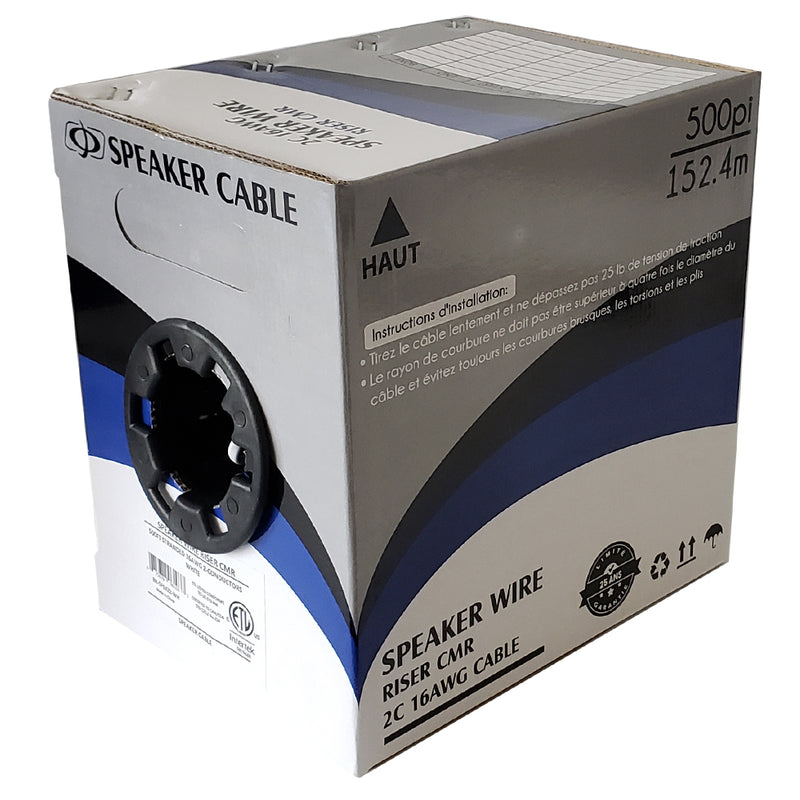 500ft 2C 16AWG In-Wall Bulk Speaker Cable CMR