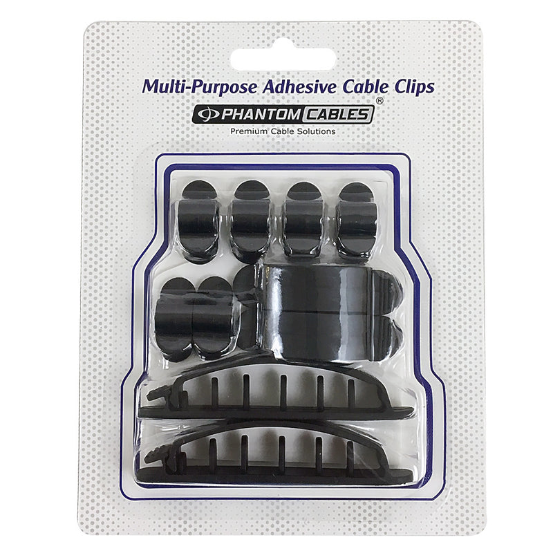 Cable Clips Multi-Pack - Adhesive - Pack of 10