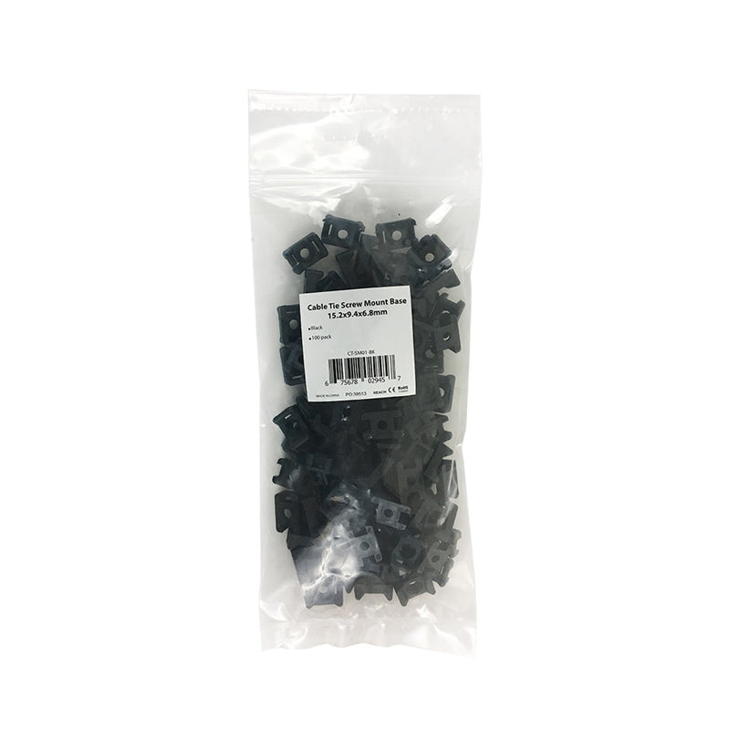 Cable Tie Screw Mount Base - Pack of 100