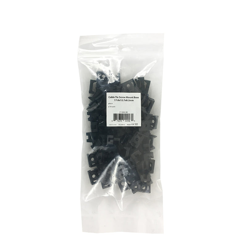 Cable Tie Screw Mount Base - Pack of 100