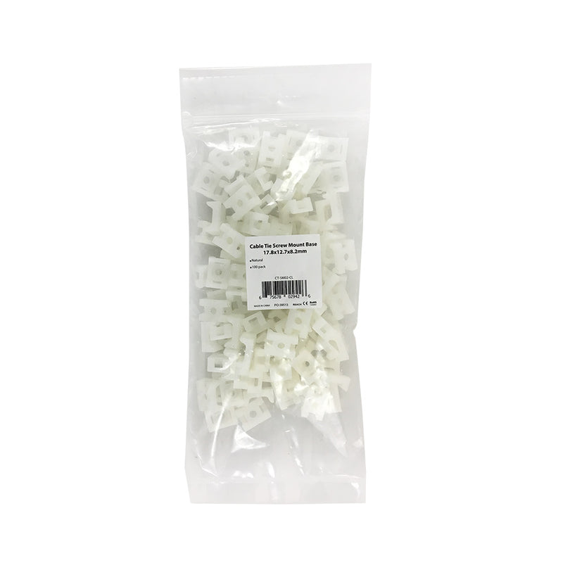 Cable Tie Screw Mount Base - Pack of 100